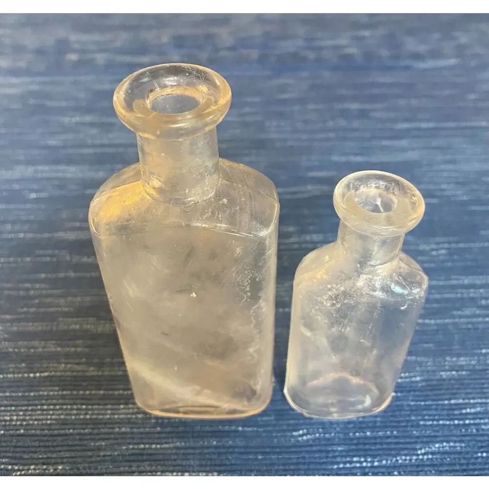 VTG Pair Hughes The Druggist Bakersfield California Bottle Pharmacy Medicine E